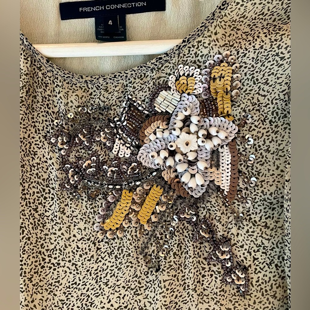 French Connection Silk Sequin Blouse US 4